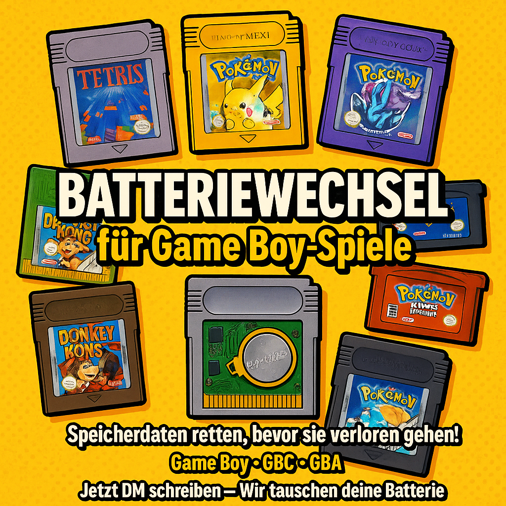 Premium-Service: Batteriewechsel mit Spielstand-Übertragung + Backup Pokemon Editionen