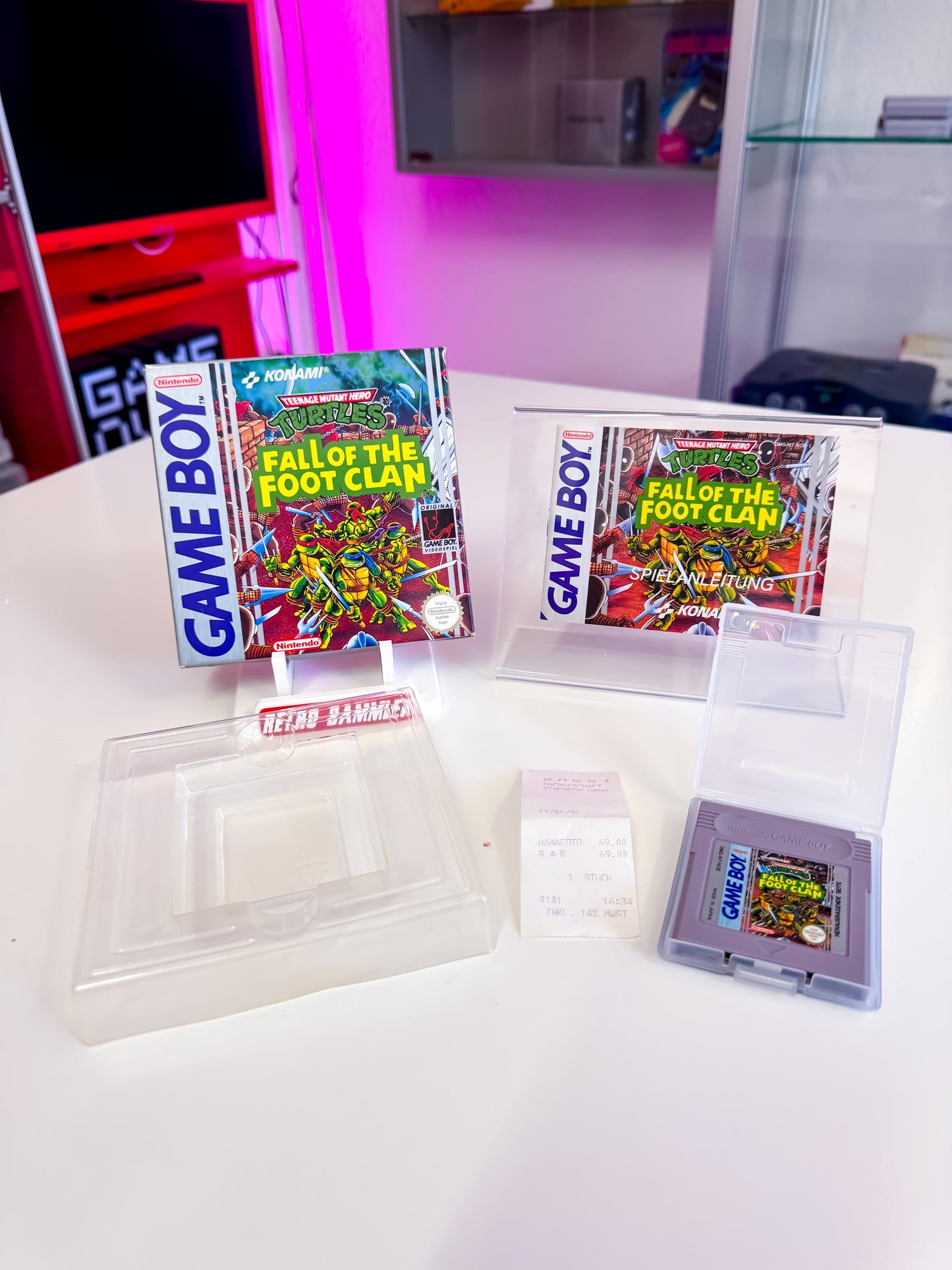 Teenage Mutant Hero Turtles: Fall of the Foot Clan (Game Boy) – CIB mit Kassenbon