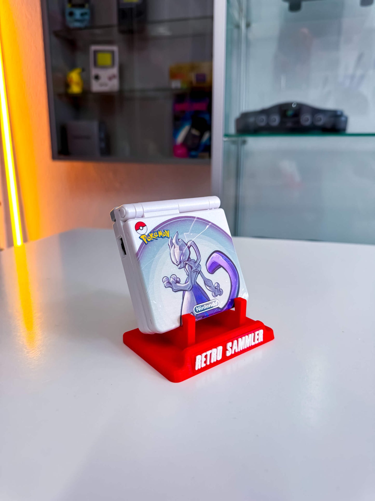 GameBoy Advance SP – Mewtu Design mit IPS Display V5