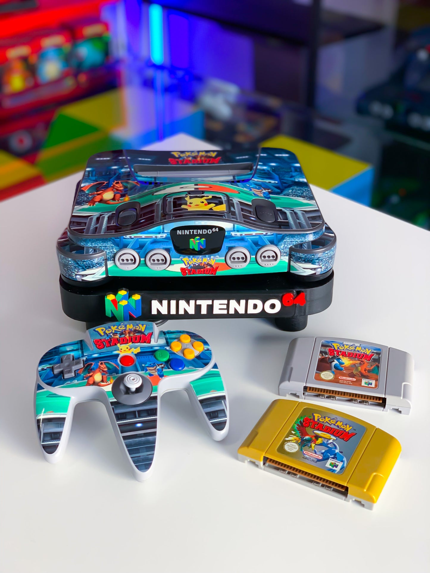 Nintendo 64 Konsole in Pokemon Stadium Design - N64