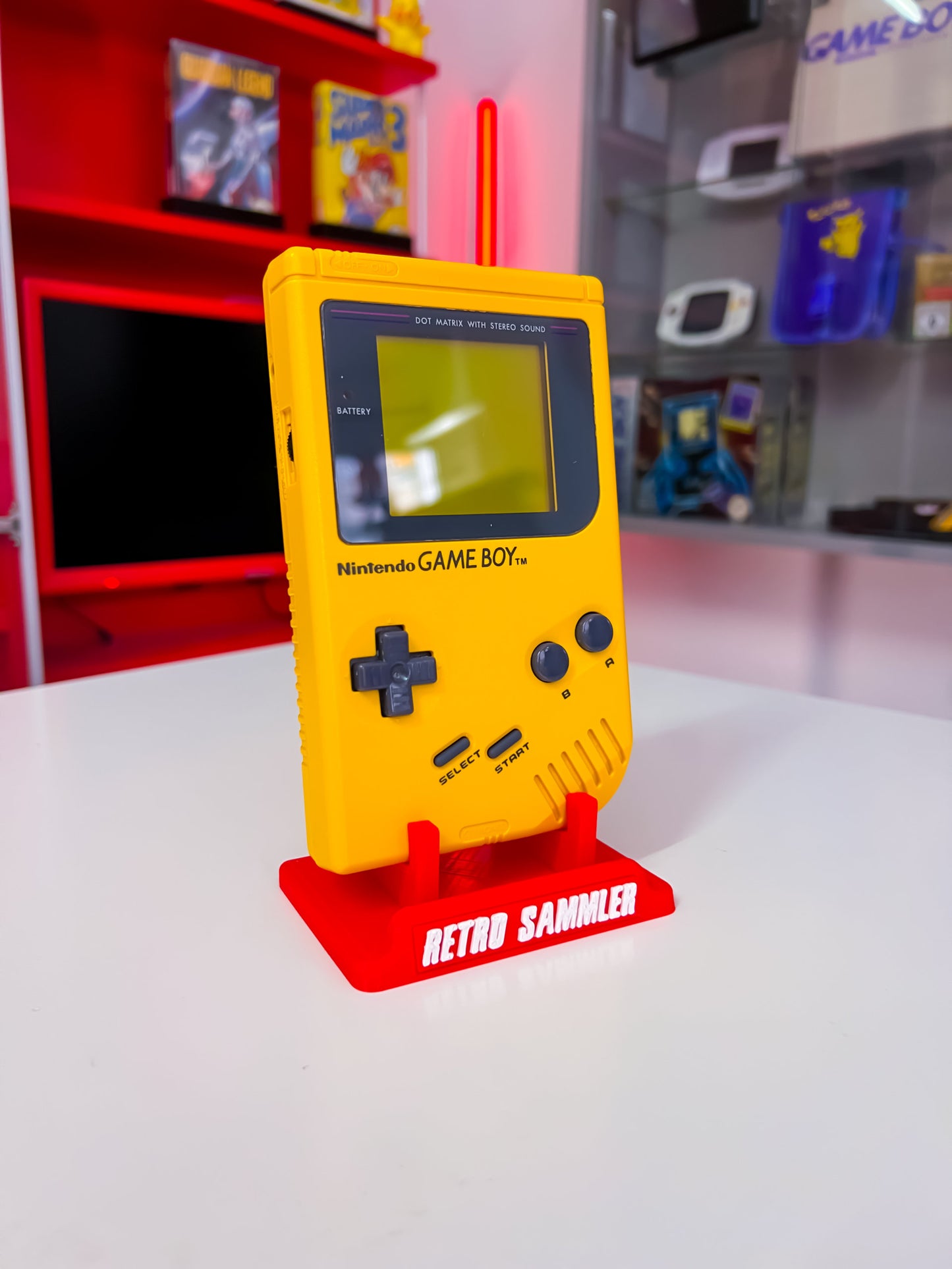 GameBoy Classic DMG in Gelb Banana Jim mit Acrylbox