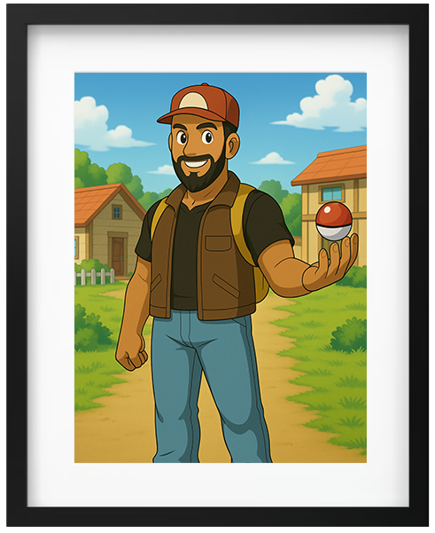 Dein Foto als Gaming Held - Poster mit Rahmen