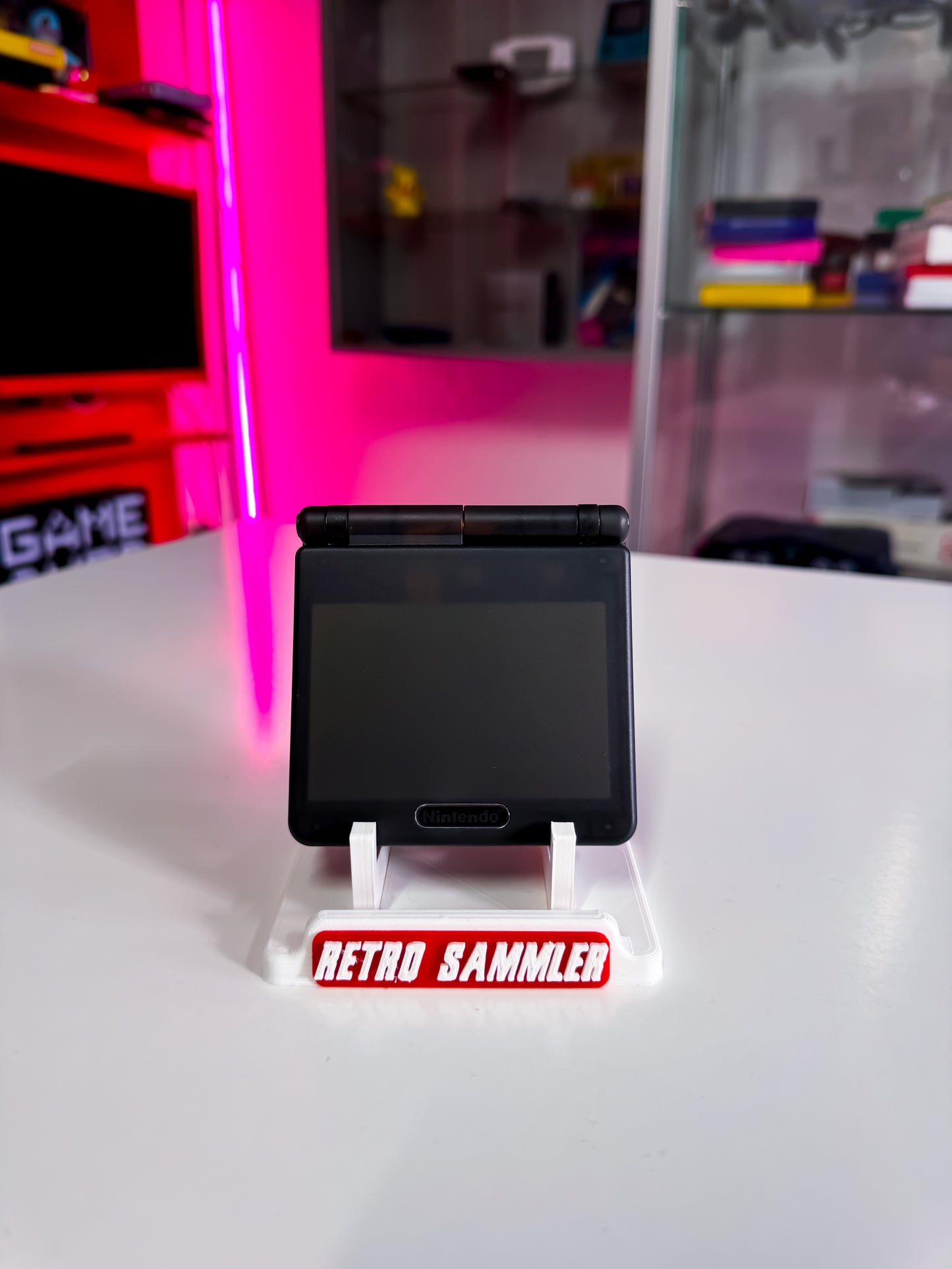 GameBoy Advance SP mit IPS Display V5 - Black Red Transparent