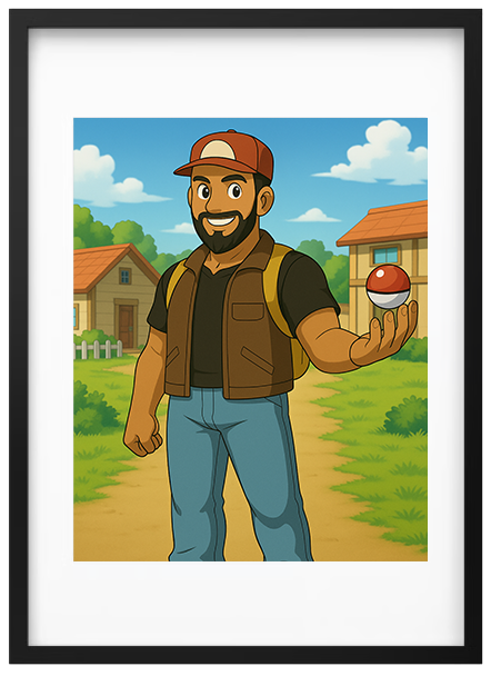 Dein Foto als Gaming Held - Poster mit Rahmen