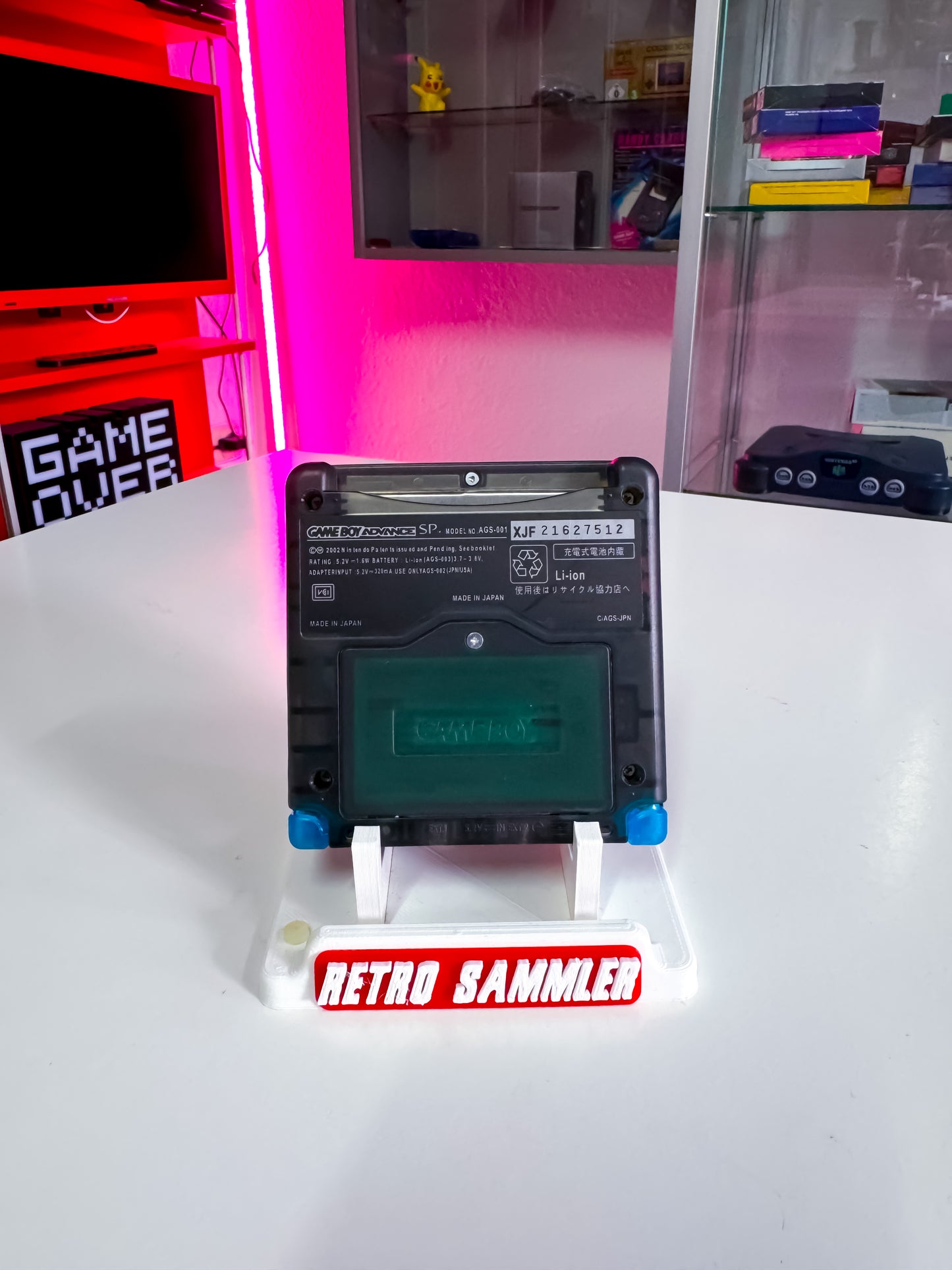 GameBoy Advance SP mit IPS Display V5 - Black Red Transparent