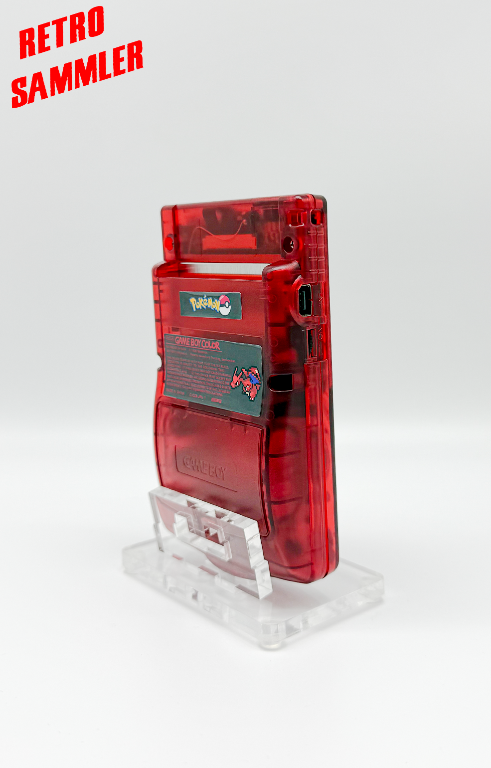 GameBoy Color mit IPS Display + Touch - Glurak Rot Custom