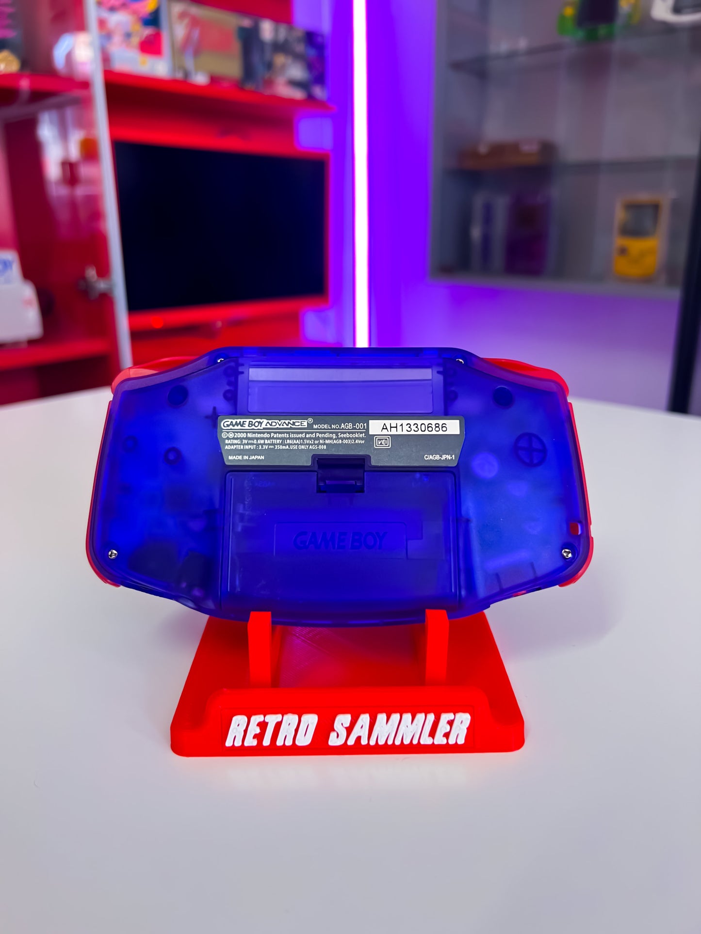 GameBoy Advance im Purple Red Transparent Design IPS Display V5