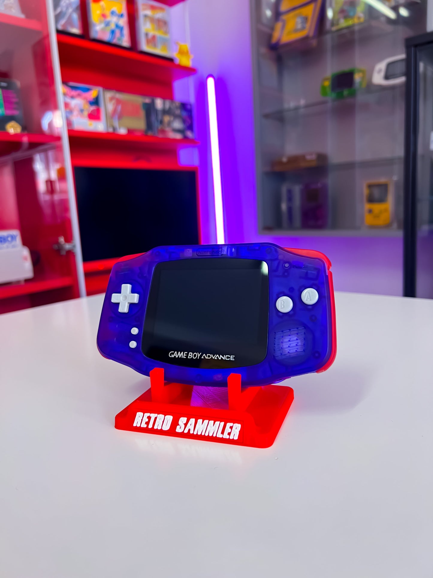 GameBoy Advance im Purple Red Transparent Design IPS Display V5