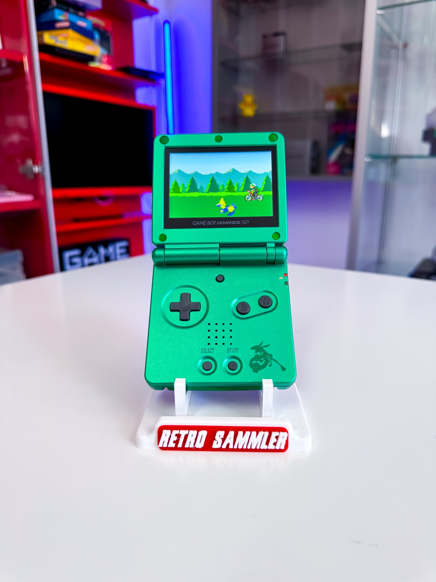 GameBoy Advance SP Rayquaza mit IPS Display V5