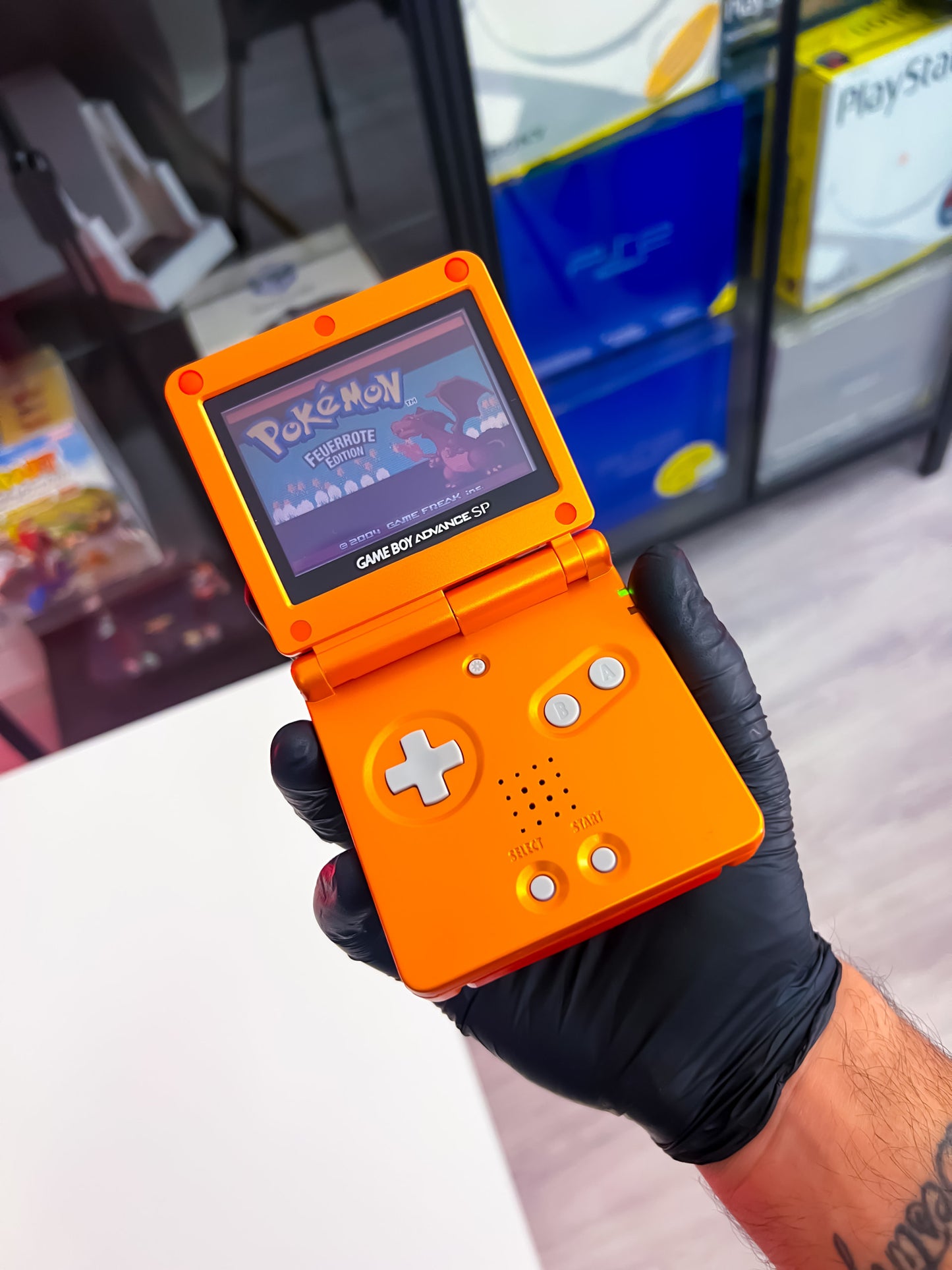GameBoy Advance SP - Im Glurak Design Custom