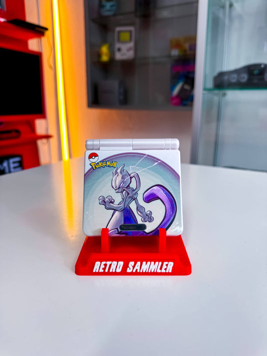 GameBoy Advance SP – Mewtu Design mit IPS Display V5