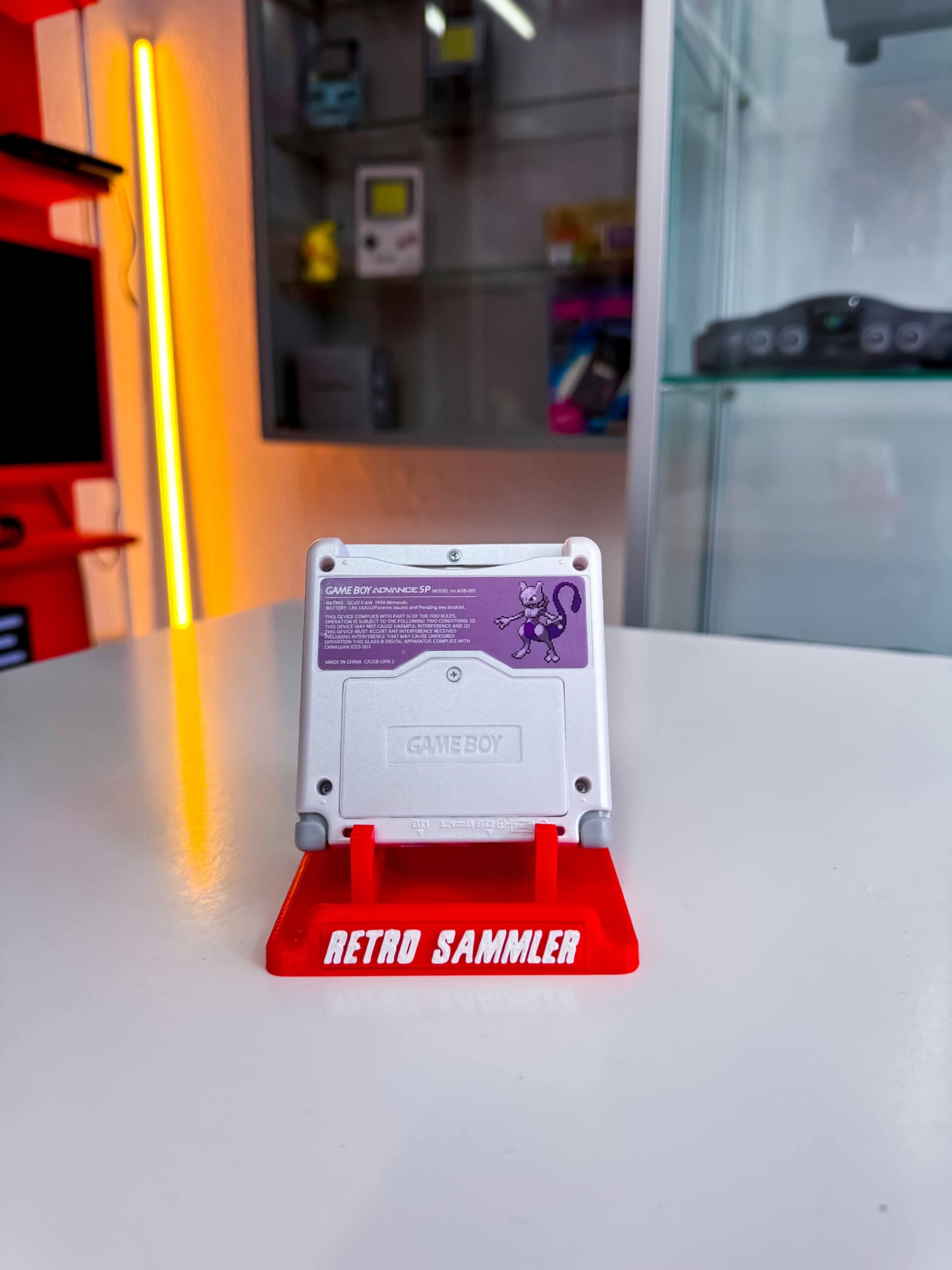 GameBoy Advance SP – Mewtu Design mit IPS Display V5