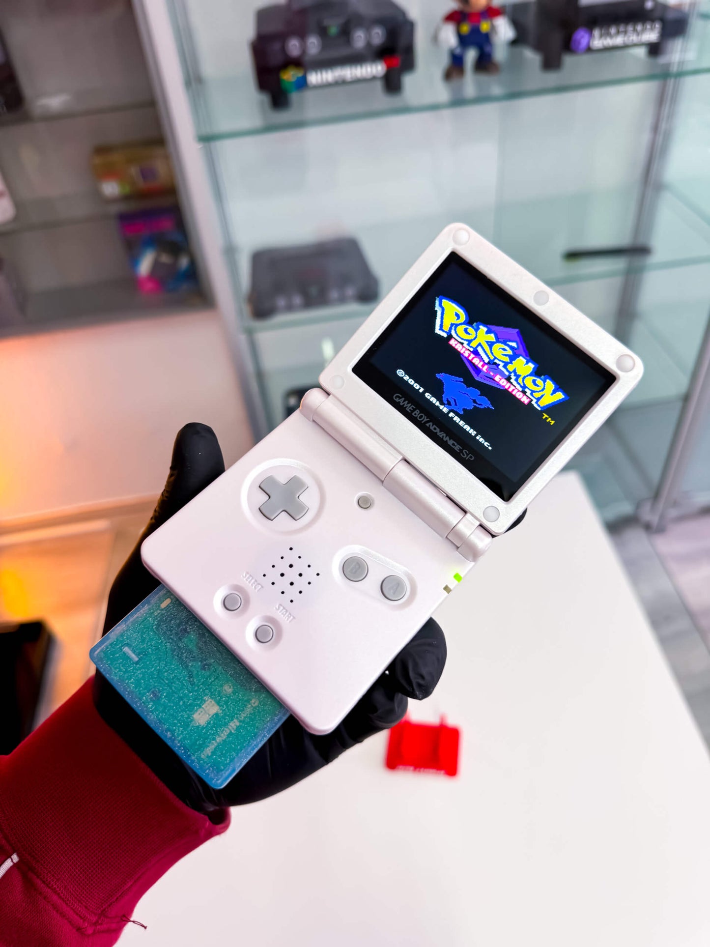 GameBoy Advance SP – Mewtu Design mit IPS Display V5