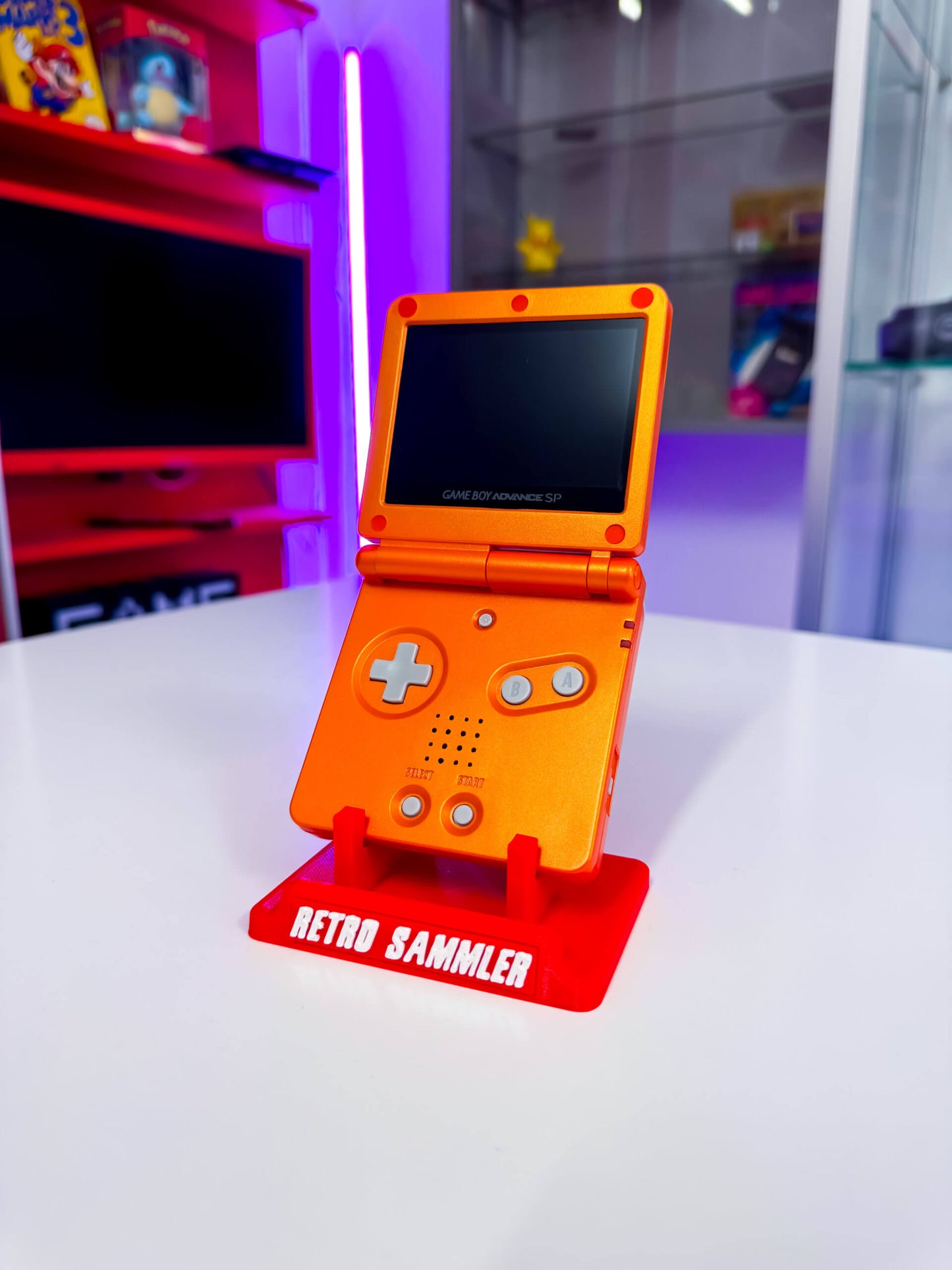GameBoy Advance SP mit IPS Display V5 – Im Glurak Design Custom