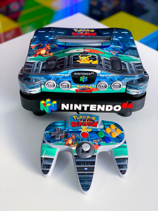 Nintendo 64 Konsole in Pokemon Stadium Design - N64