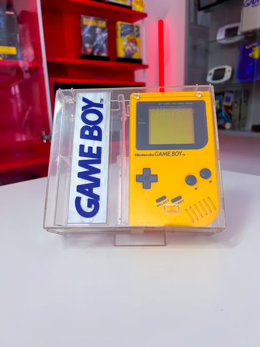 GameBoy Classic DMG in Gelb Banana Jim mit Acrylbox