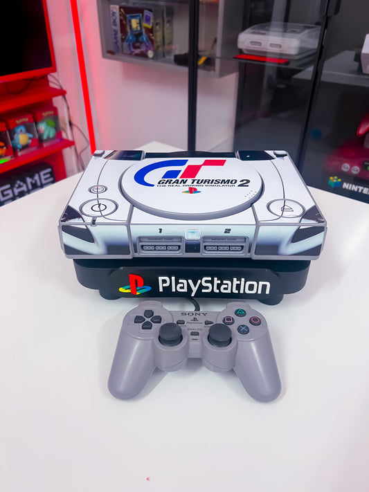 PlayStation 1 Konsole im Gran Turismo 2 Design (Custom)