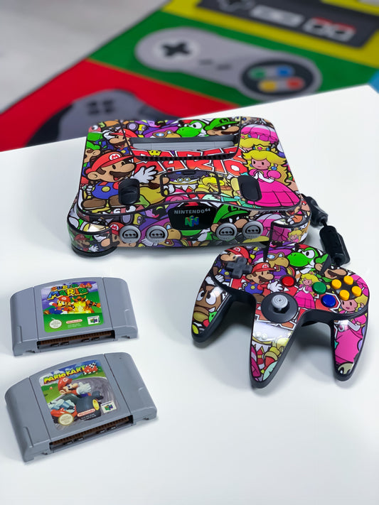 Nintendo 64 Konsole im Paper Mario Design - N64