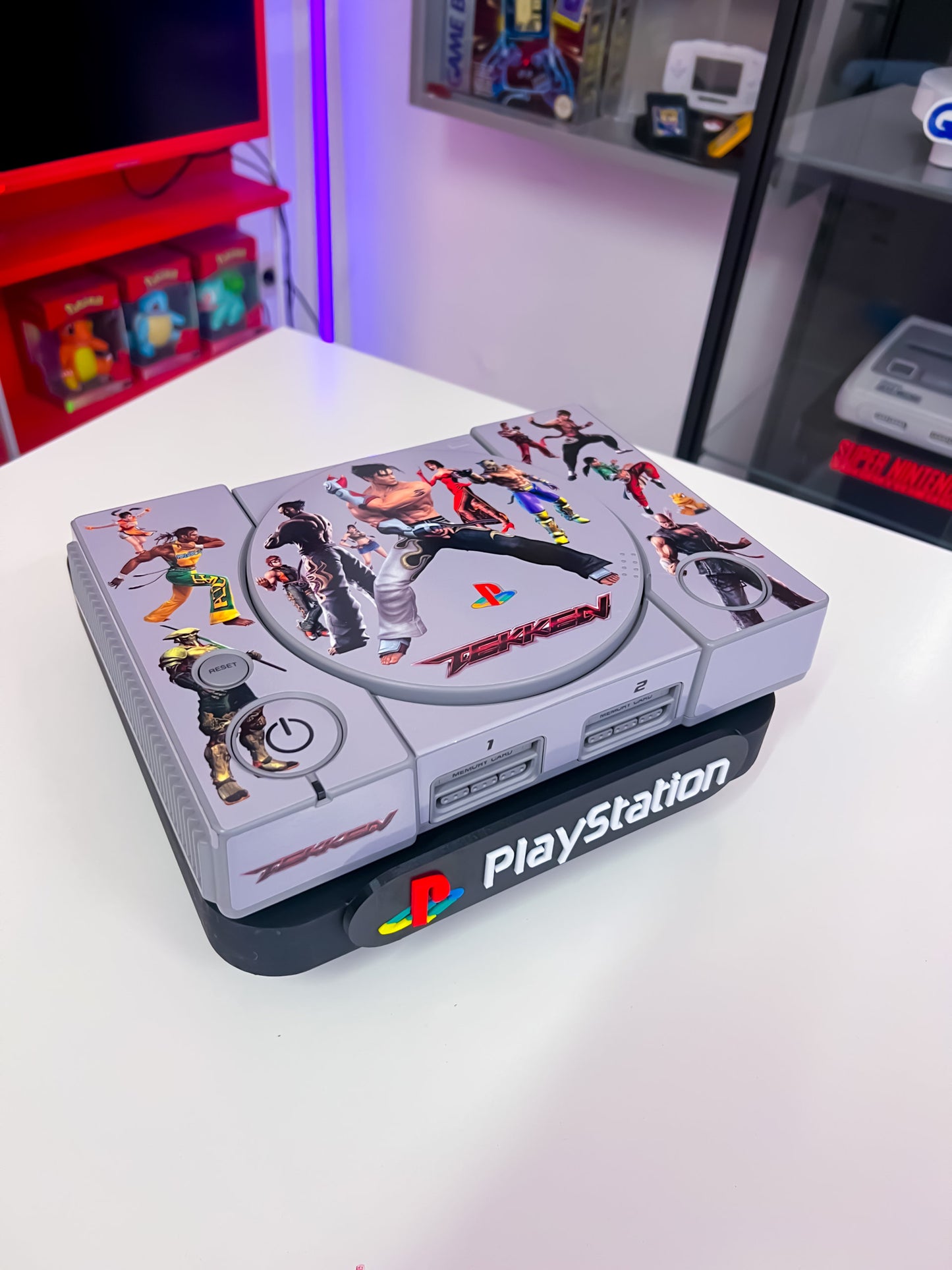 PlayStation 1 Konsole im Tekken Design (Custom)