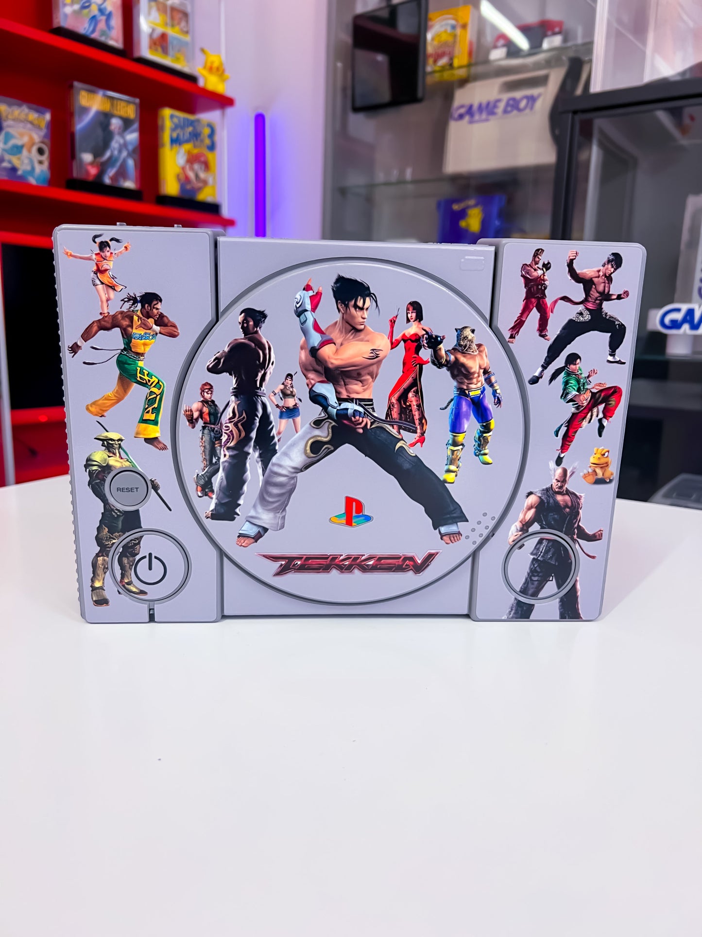 PlayStation 1 Konsole im Tekken Design (Custom)