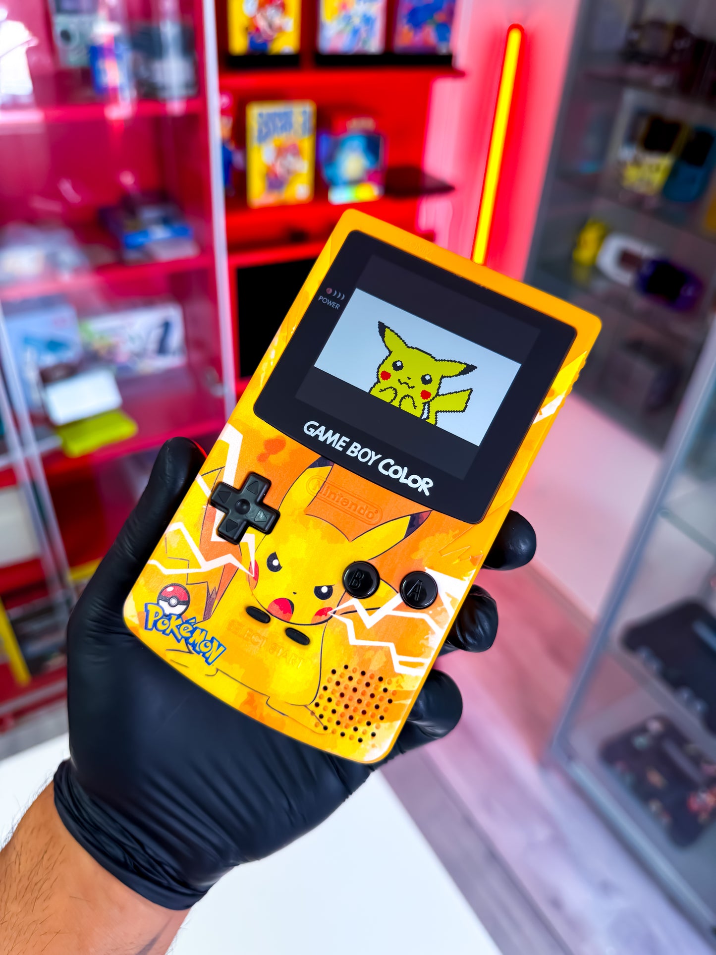 Game Boy mit IPS Display + Touch - Pikachu Edition Custom