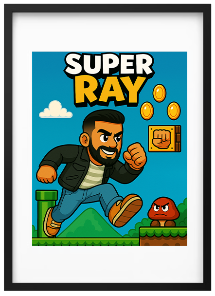 Dein Foto als Gaming Held - Poster mit Rahmen